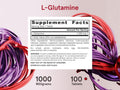 Jarrow Formulas L-Glutamine 1000 mg Amino Acid Supplement – 100 Tablets Supplement Facts panel