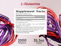 Jarrow Formulas L-Glutamine Powder Amino Acid Supplement – 1000 g Supplement Facts panel