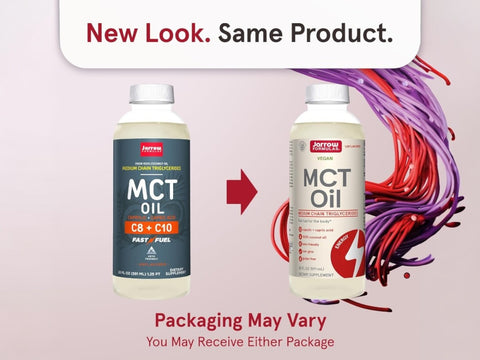 Jarrow Formulas MCT Oil Medium Chain Triglycerides Supplement – 591 ml bottle front view packaging may vary
