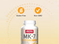 Jarrow Formulas MK-7 180 mcg Vitamin K2 Supplement – 30 Softgels bottle angled view with softgels