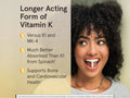 Jarrow Formulas MK-7 90 mcg Vitamin K2 Supplement – 60–120 Softgels benefits infographic for bone and cardiovascular support