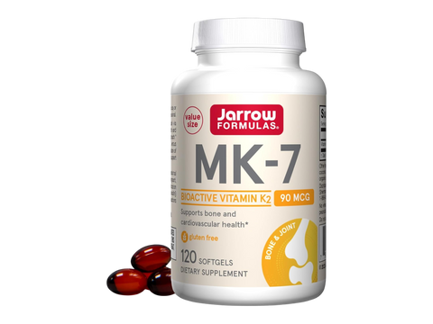 Jarrow Formulas MK-7 90 mcg Vitamin K2 Supplement – 120 Softgels bottle front view