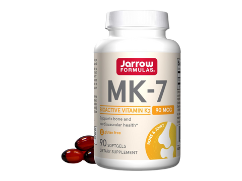 Jarrow Formulas MK-7 90 mcg Vitamin K2 Supplement – 90 Softgels bottle front view