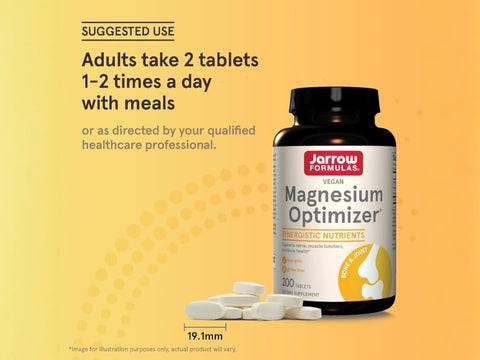 Jarrow Formulas Magnesium Optimizer Magnesium Mineral Supplement – 200 Easy-Solv Tablets How to Use directions label