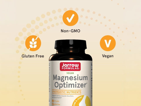 Jarrow Formulas Magnesium Optimizer Magnesium Mineral Supplement – 200 Easy-Solv Tablets bottle angled view