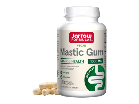 Jarrow Formulas Mastic Gum 1000 mg Digestive Health Supplement – 120 Veggie Capsules bottle front view