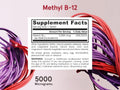 Jarrow Formulas Methyl B-12 Cherry 5000 mcg Vitamin B12 Supplement – 60–90 Chewable Tablets Supplement Facts panel