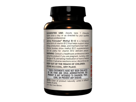 Jarrow Formulas Methyl B-12 Tropical 2500 mcg Vitamin B12 Supplement – 100 Chewable Tablets How to Use directions label