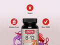 Jarrow Formulas Methyl B-12 Tropical 2500 mcg Vitamin B12 Supplement – 100 Chewable Tablets bottle angled view