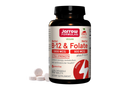Jarrow Formulas Methyl B-12 and Methyl Folate Cherry Vitamin B Supplement – 60 Chewable Tablets bottle front view