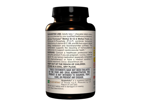Jarrow Formulas Methyl B-12 and Methyl Folate Cherry Vitamin B Supplement – 60 Chewable Tablets How to Use directions label