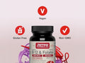 Jarrow Formulas Methyl B-12 and Methyl Folate Cherry Vitamin B Supplement – 60 Chewable Tablets bottle angled view