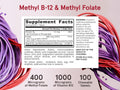 Jarrow Formulas Methyl B-12 and Methyl Folate Vitamin B Supplement – 100 Chewable Tablets Supplement Facts panel