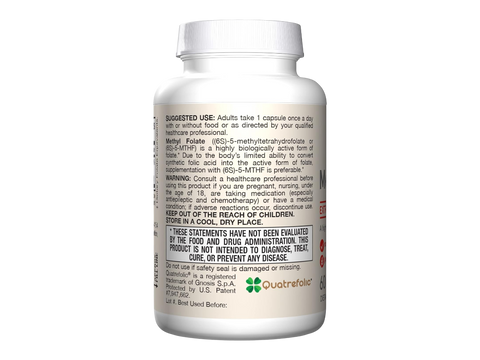 Jarrow Formulas Methyl Folate 400 mcg Folate Supplement – 60 Veggie Capsules How to Use directions label