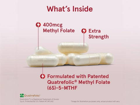 Jarrow Formulas Methyl Folate 400 mcg Folate Supplement – 60 Veggie Capsules ingredients and product information label