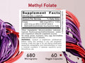 Jarrow Formulas Methyl Folate 400 mcg Folate Supplement – 60 Veggie Capsules Supplement Facts panel