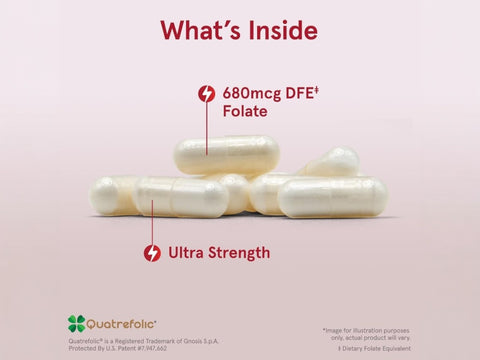 Jarrow Formulas Methyl Folate 1000 mcg Folate Supplement – 100 Veggie Capsules ingredients and product information label