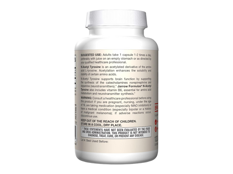 Jarrow Formulas N-Acetyl Tyrosine 350 mg Amino Acid Supplement – 120 Capsules How to Use directions label