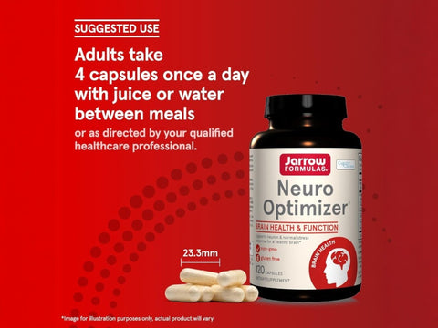 Jarrow Formulas Neuro Optimizer Brain Health and Cognitive Support Supplement – 120 Capsules How to Use directions label