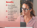 Jarrow Formulas Neuro Optimizer Brain Health and Cognitive Support Supplement – 120 Capsules benefits infographic for memory, focus and brain metabolism support