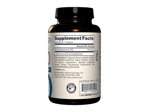 Jarrow Formulas PS 100 Phosphatidylserine 100 mg Brain Health Supplement – 120 Capsules product barcode on bottle