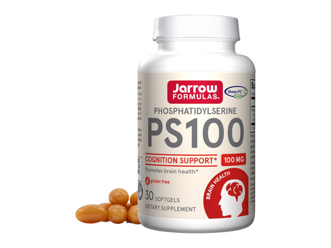 Jarrow Formulas PS 100 Phosphatidylserine 100 mg Brain Health Supplement – 30 Softgels bottle front view