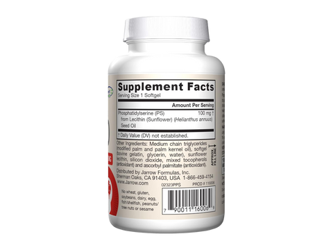 Jarrow Formulas PS 100 Phosphatidylserine 100 mg Brain Health Supplement – 60 Softgels product barcode on bottle