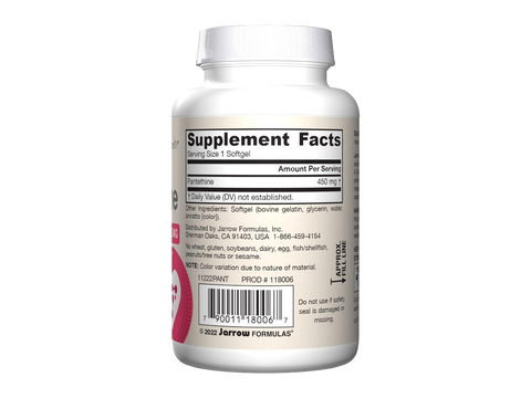 Jarrow Formulas Pantethine 450 mg Vitamin B5 Derivative Supplement – 60 Softgels product barcode on bottle