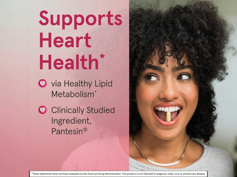 Jarrow Formulas Pantethine 450 mg Vitamin B5 Derivative Supplement – 60 Softgels benefits infographic for lipid metabolism and cardiovascular support