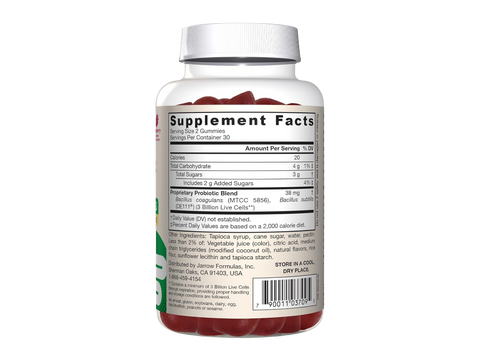 Jarrow Formulas Probiotic Duo Gummies Probiotic Supplement – 60 Count product barcode on bottle