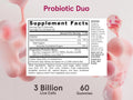 Jarrow Formulas Probiotic Duo Gummies Probiotic Supplement – 60 Count Supplement Facts panel