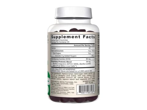 Jarrow Formulas Probiotic Plus Prebiotic Gummies Digestive Health Supplement – 50 Gummies product barcode on bottle