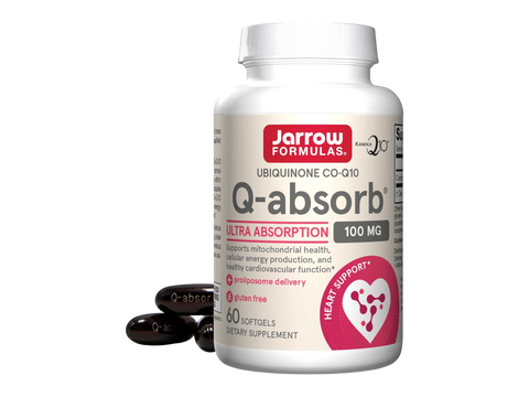 Jarrow Formulas Q-Absorb Co-Q10 100 mg Antioxidant Supplement – 60 Softgels bottle front view