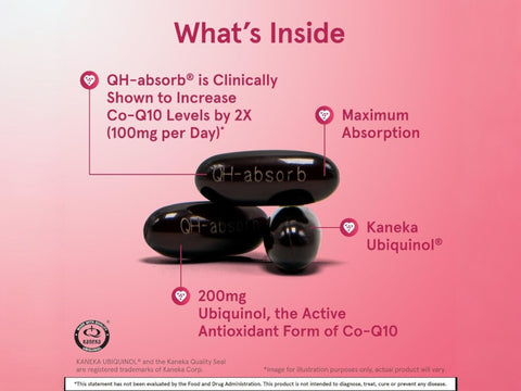 Jarrow Formulas QH-Absorb Ubiquinol CoQ10 200 mg Supplement – 30–90 Softgels ingredients and product information label