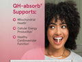 Jarrow Formulas QH-Absorb Ubiquinol CoQ10 200 mg Supplement – 30–90 Softgels benefits infographic for heart and cellular energy support