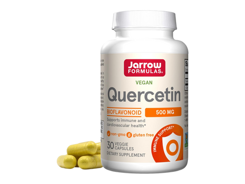 Jarrow Formulas Quercetin 500 mg Antioxidant Flavonoid Supplement – 30 Veggie Capsules bottle front view