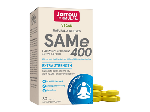 Jarrow Formulas SAMe 400 mg S-Adenosyl-L-Methionine Supplement – 60 Enteric-Coated Tablets box front view
