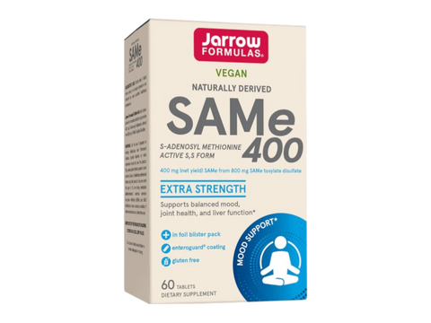 Jarrow Formulas SAMe 400 mg S-Adenosyl-L-Methionine Supplement – 60 Enteric-Coated Tablets box front view