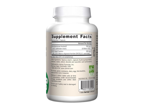 Jarrow Formulas Saccharomyces Boulardii 5 Billion CFU Probiotic Yeast Supplement – 180 Veggie Capsules product barcode on bottle
