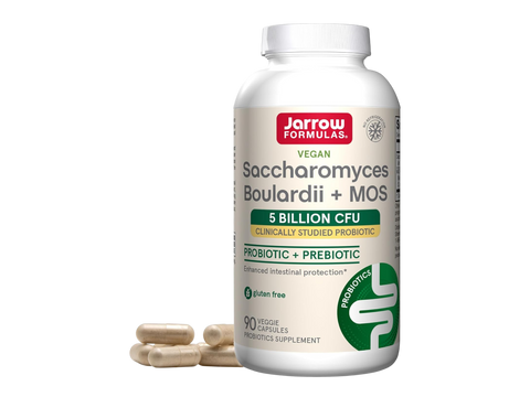 Jarrow Formulas Saccharomyces Boulardii 5 Billion CFU Probiotic Yeast Supplement – 90 Veggie Capsules bottle front view