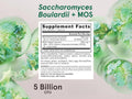 Jarrow Formulas Saccharomyces Boulardii 5 Billion CFU Probiotic Yeast Supplement – 90–180 Veggie Capsules Supplement Facts panel
