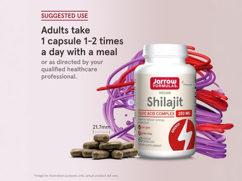 Jarrow Formulas Shilajit Fulvic Acid Complex 250 mg Energy Support Supplement – 60 Capsules How to Use directions label