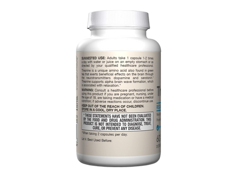 Jarrow Formulas Theanine 100 100 mg L-Theanine Amino Acid Supplement – 60 Veggie Capsules How to Use directions label