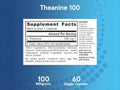 Jarrow Formulas Theanine 100 100 mg L-Theanine Amino Acid Supplement – 60 Veggie Capsules Supplement Facts panel