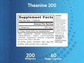 Jarrow Formulas Theanine 200 200 mg L-Theanine Amino Acid Supplement – 60 Veggie Capsules Supplement Facts panel