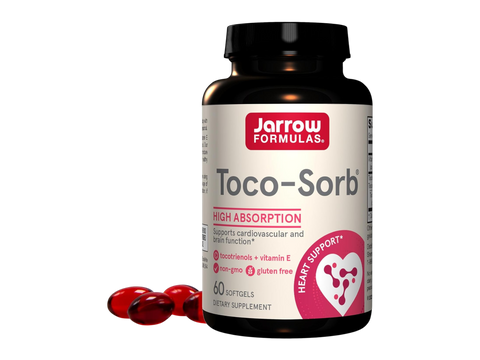 Jarrow Formulas Toco-Sorb Vitamin E Tocotrienol Complex Supplement – 60 Softgels bottle front view