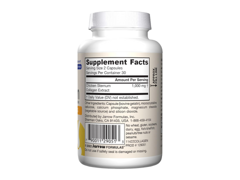 Jarrow Formulas Type II Collagen Complex 1000 mg Joint Support Supplement – 60 Capsules product barcode on bottle
