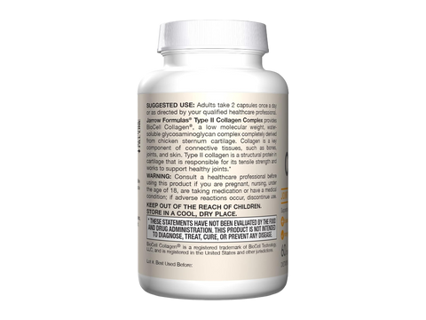 Jarrow Formulas Type II Collagen Complex 1000 mg Joint Support Supplement – 60 Capsules How to Use directions label