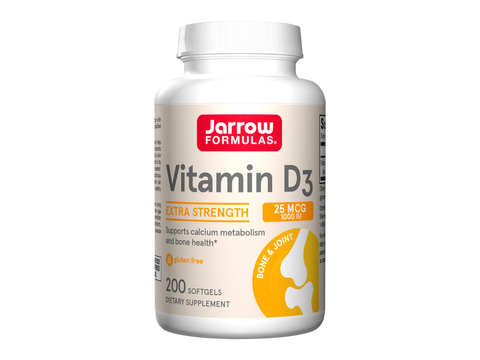 Jarrow Formulas Vitamin D3 1000 IU Vitamin D Supplement – 200 Softgels bottle front view
