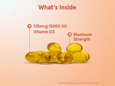 Jarrow Formulas Vitamin D3 5000 IU Vitamin D Supplement – 100 Softgels ingredients and product information label